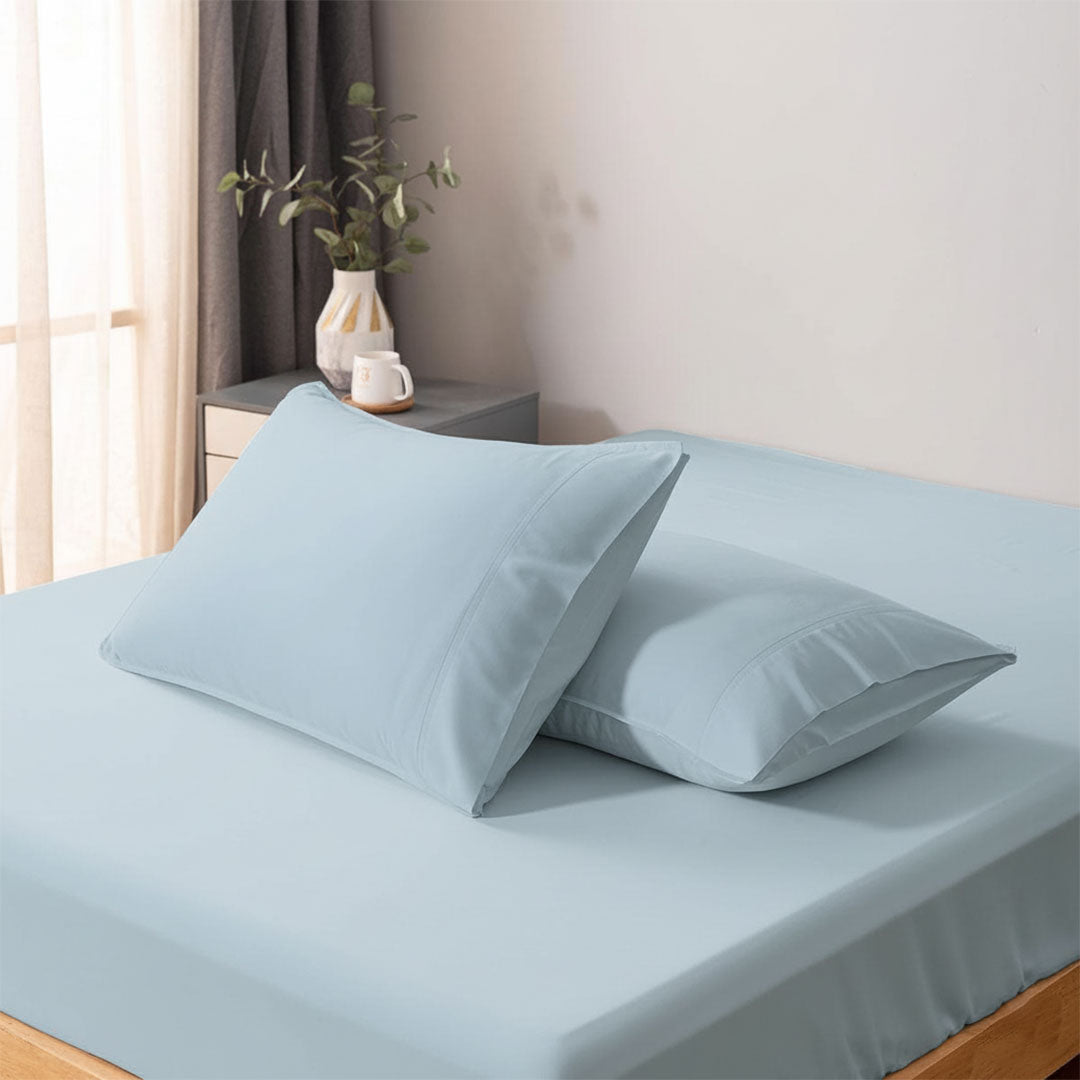 Egyptian cotton bed sheet set - sky blue