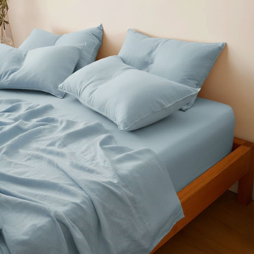 Egyptian cotton bed sheet set - sky blue