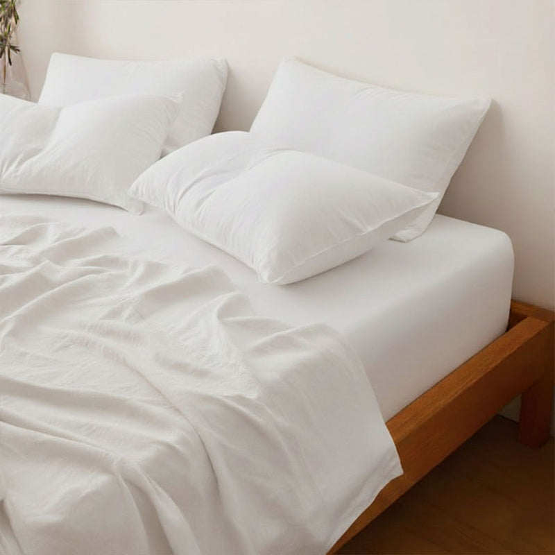 Egyptian cotton bed sheet set - white