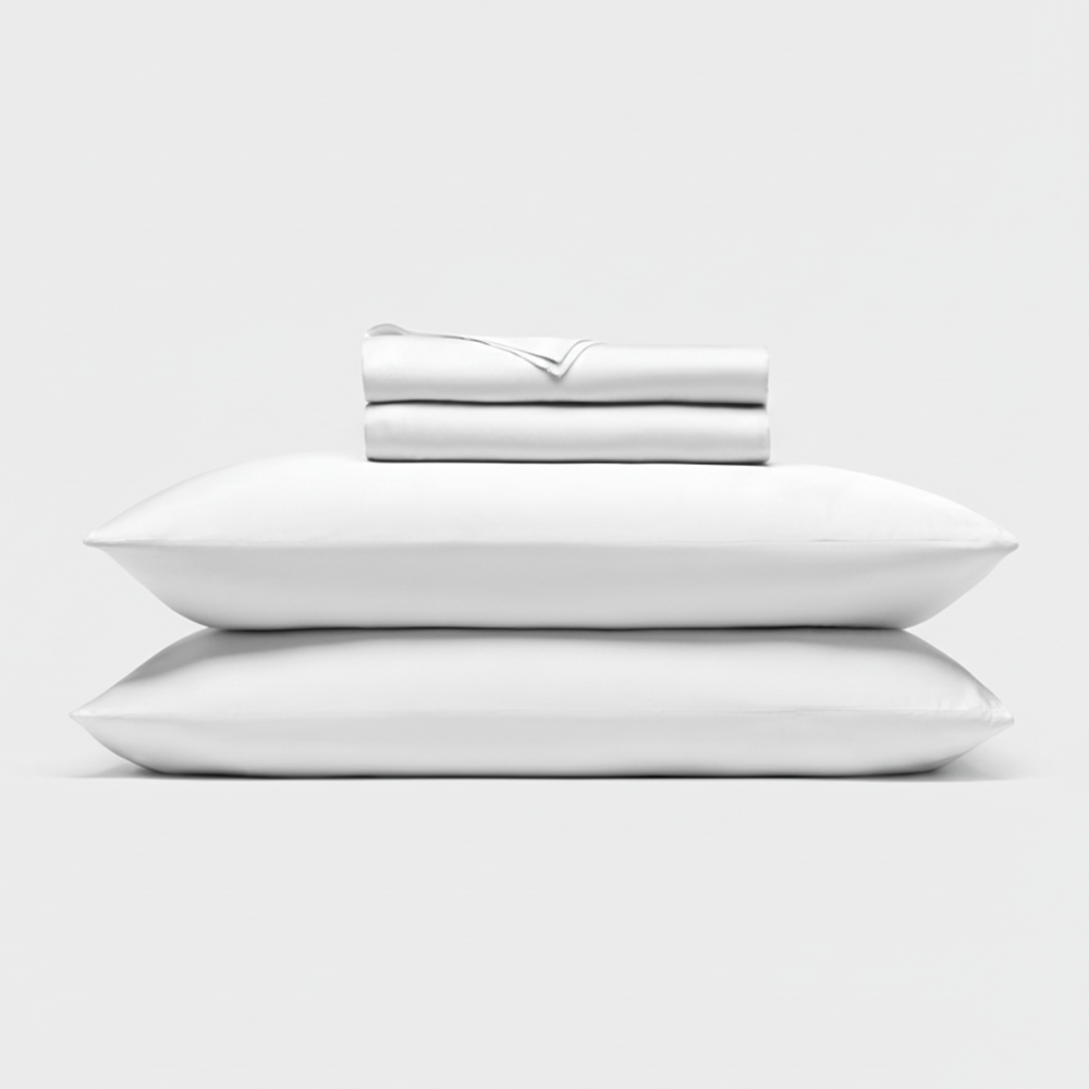 Egyptian cotton bed sheet set - white